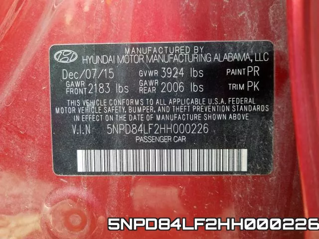 5NPD84LF2HH000226 фото 2