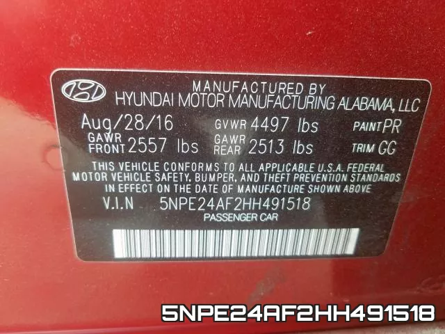 5NPE24AF2HH491518 фото 2