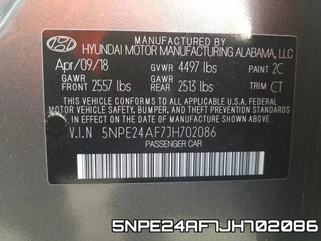 5NPE24AF7JH702086 фото 2