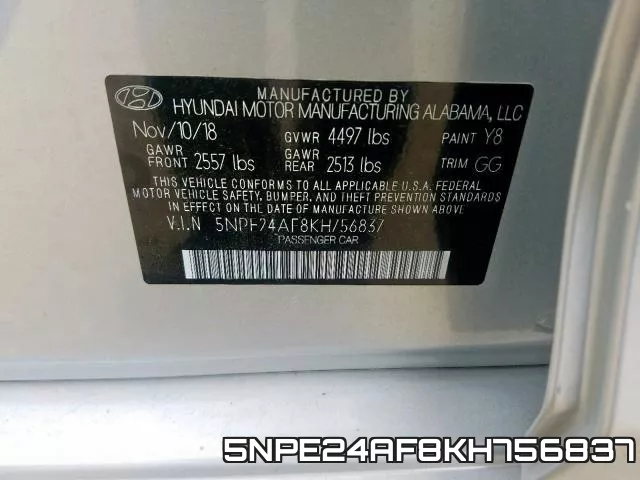 5NPE24AF8KH756837 фото 2