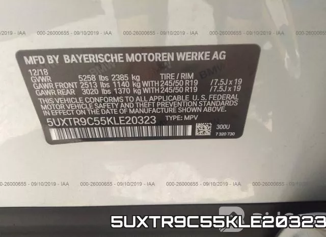 5UXTR9C55KLE20323 фото 6