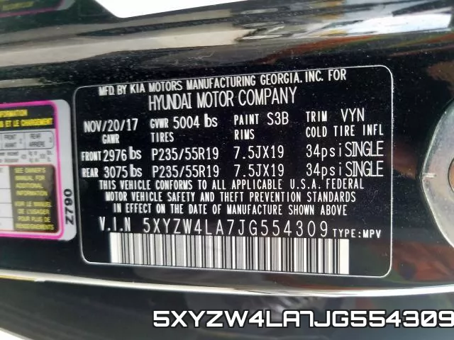 5XYZW4LA7JG554309 фото 2