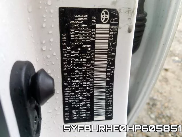 5YFBURHE0HP605851 фото 2