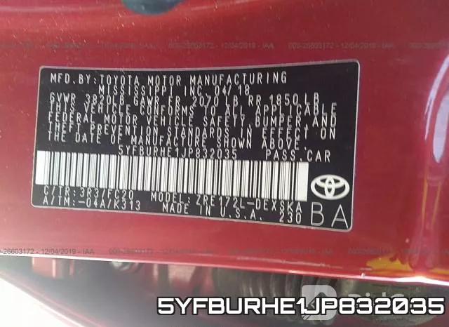 5YFBURHE1JP832035 фото 8