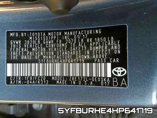 5YFBURHE4HP641719 фото 2