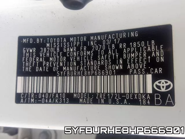5YFBURHE8HP666901 фото 2