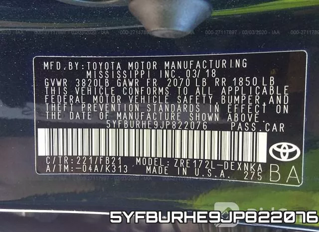 5YFBURHE9JP822076 фото 8