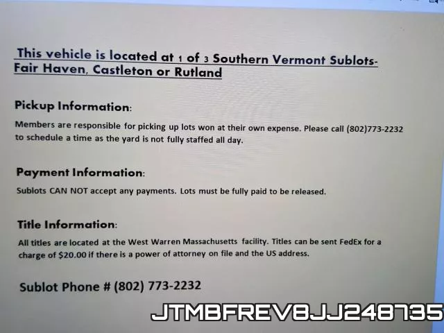 JTMBFREV8JJ248735 фото 9