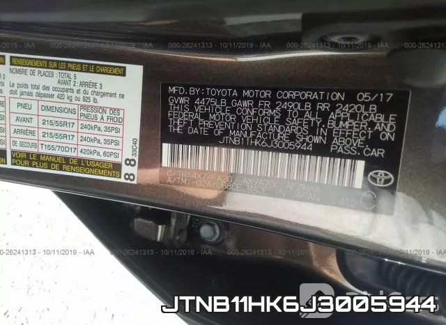 JTNB11HK6J3005944 фото 9