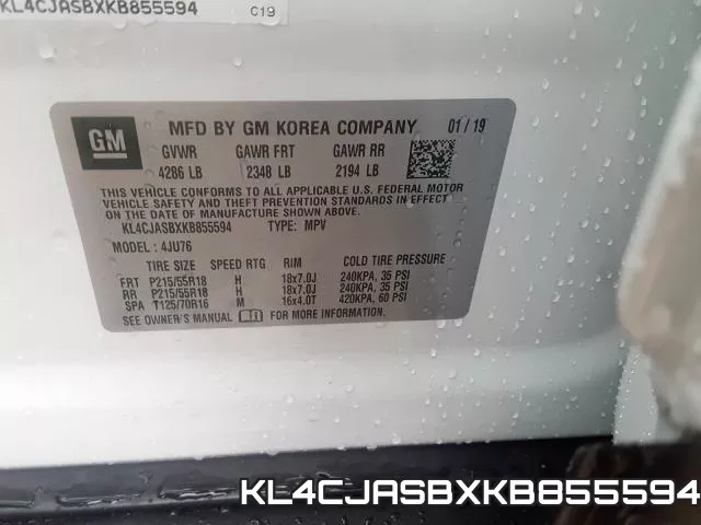 KL4CJASBXKB855594 фото 2