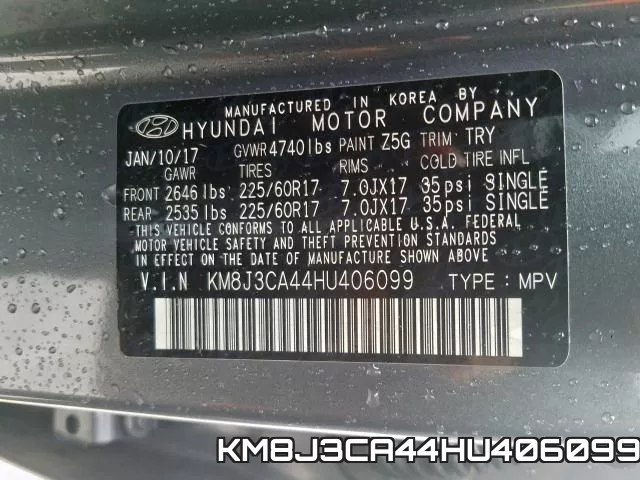 KM8J3CA44HU406099 фото 2