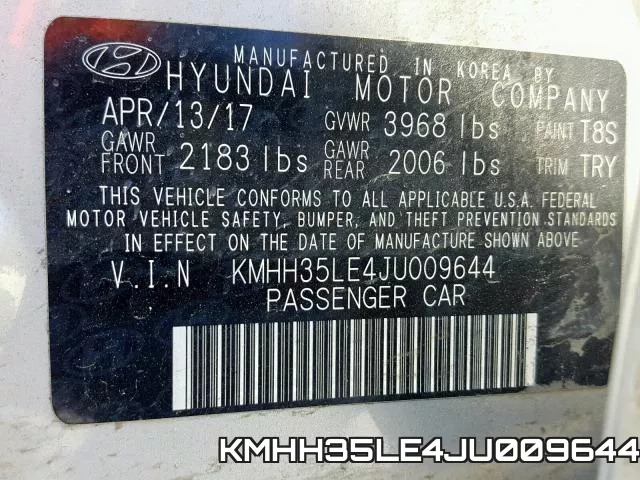 KMHH35LE4JU009644 фото 2