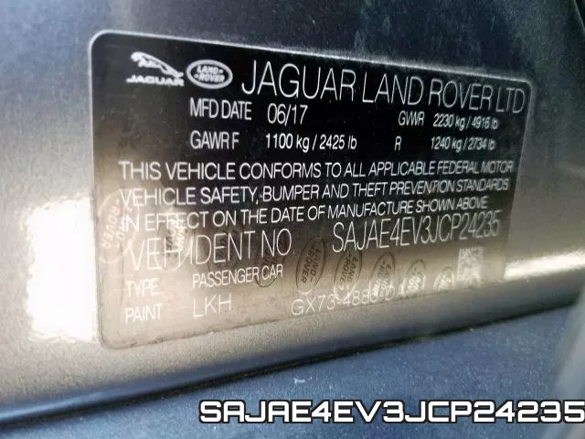 SAJAE4EV3JCP24235 фото 2