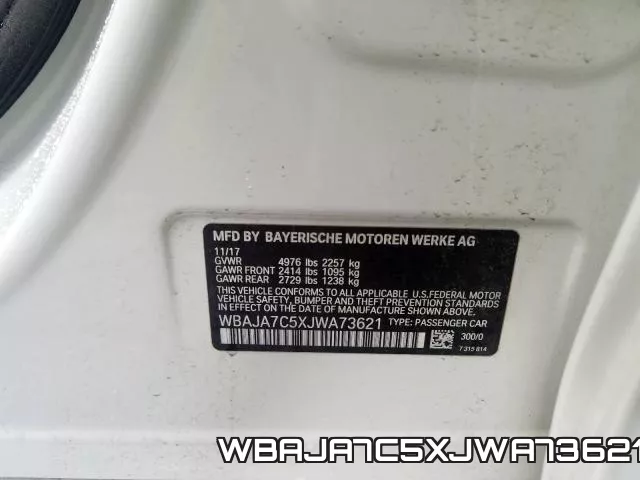 WBAJA7C5XJWA73621 фото 2