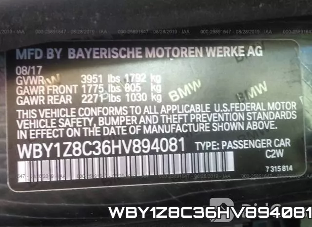 WBY1Z8C36HV894081 фото 8