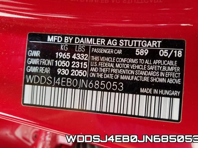 WDDSJ4EB0JN685053 фото 2