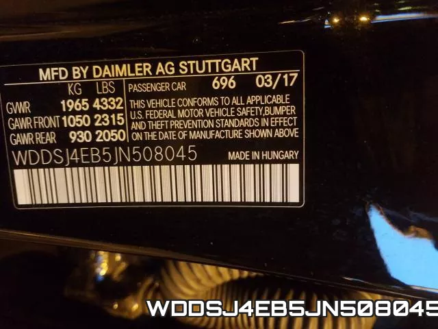 WDDSJ4EB5JN508045 фото 2