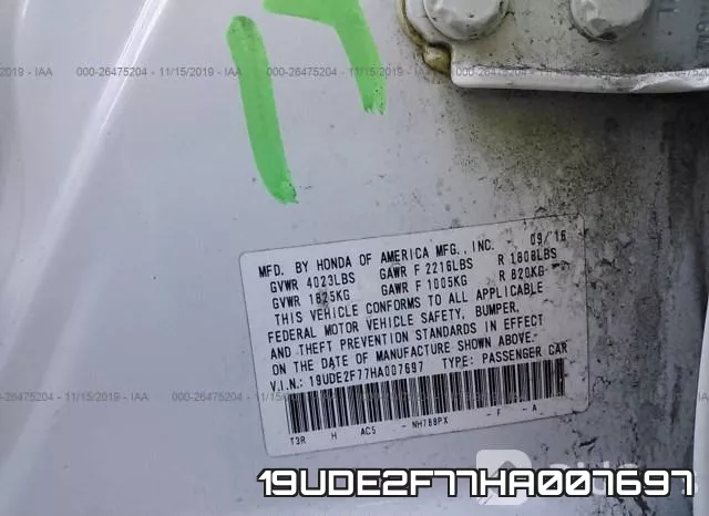 19UDE2F77HA007697 фото 9