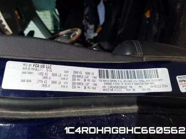 1C4RDHAG8HC660562 фото 2