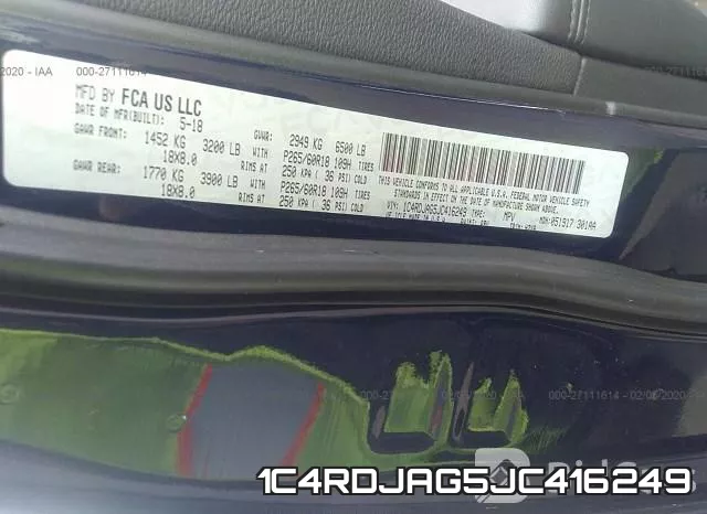 1C4RDJAG5JC416249 фото 6