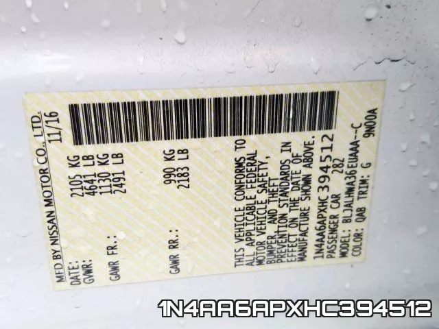 1N4AA6APXHC394512 фото 2