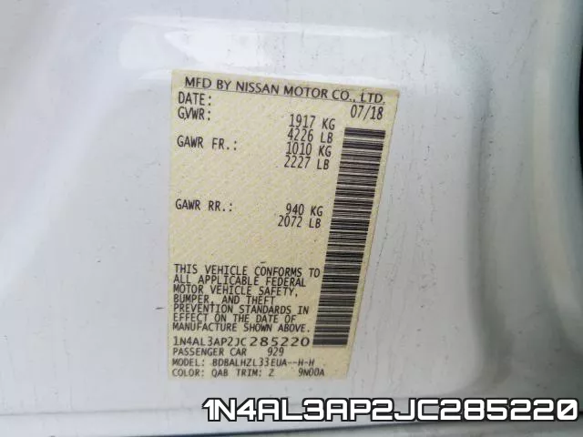 1N4AL3AP2JC285220 фото 2