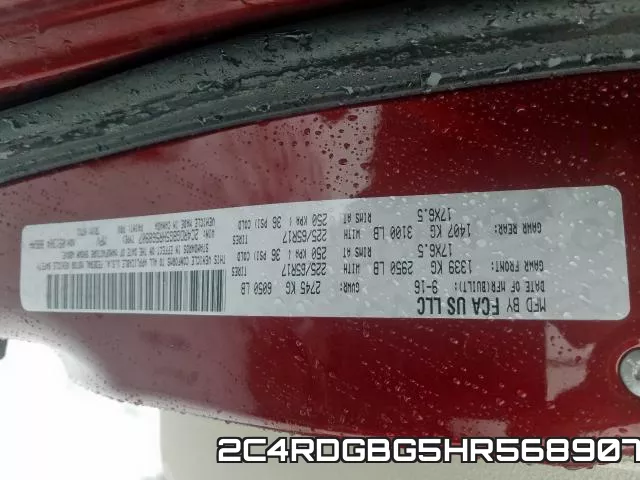 2C4RDGBG5HR568907 фото 2