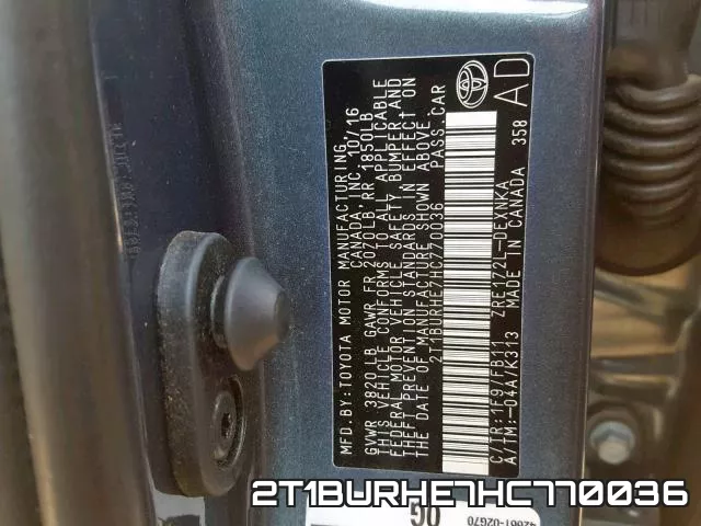 2T1BURHE7HC770036 фото 2