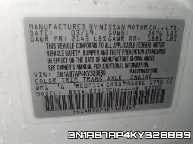3N1AB7AP4KY328889 фото 2