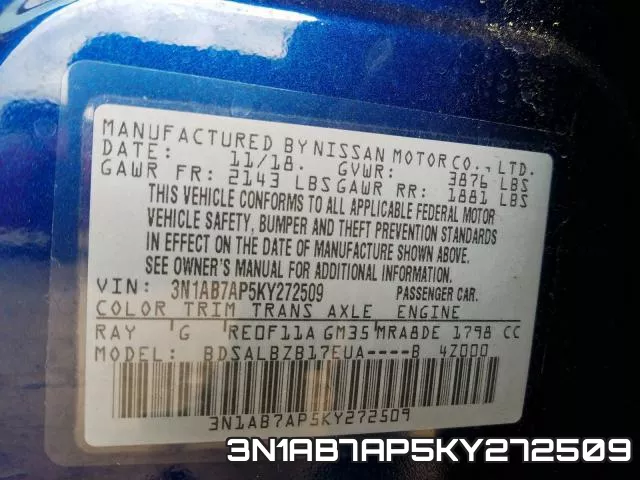 3N1AB7AP5KY272509 фото 2