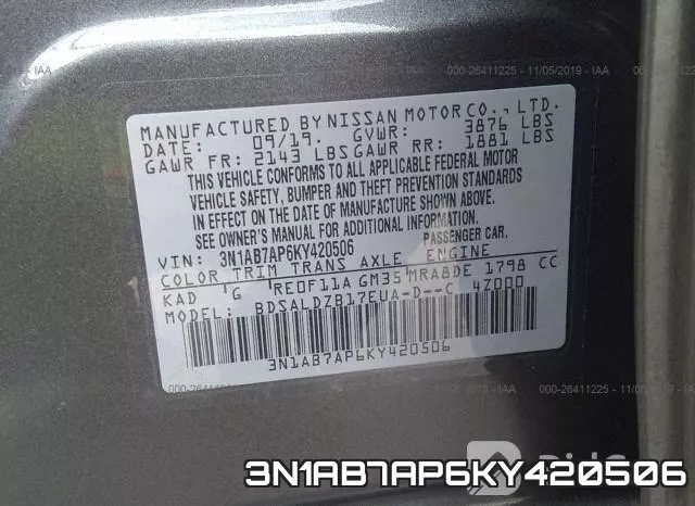3N1AB7AP6KY420506 фото 6