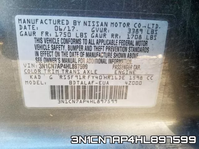3N1CN7AP4HL897599 фото 2