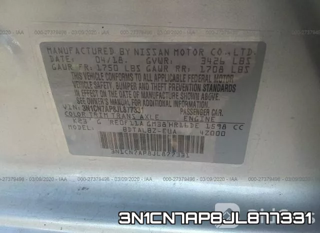 3N1CN7AP8JL877331 фото 9