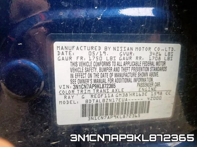 3N1CN7AP9KL872365 фото 2