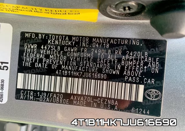 4T1B11HK7JU616690 фото 2