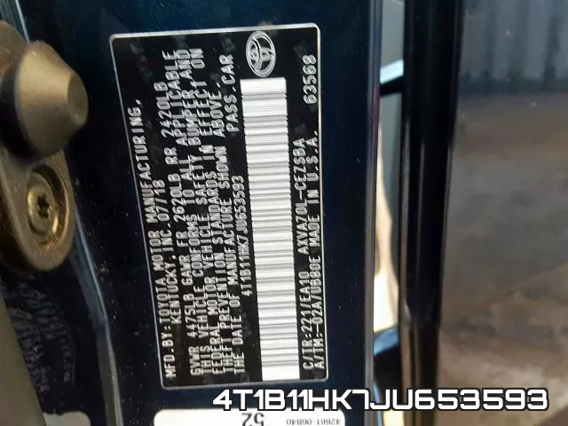 4T1B11HK7JU653593 фото 2