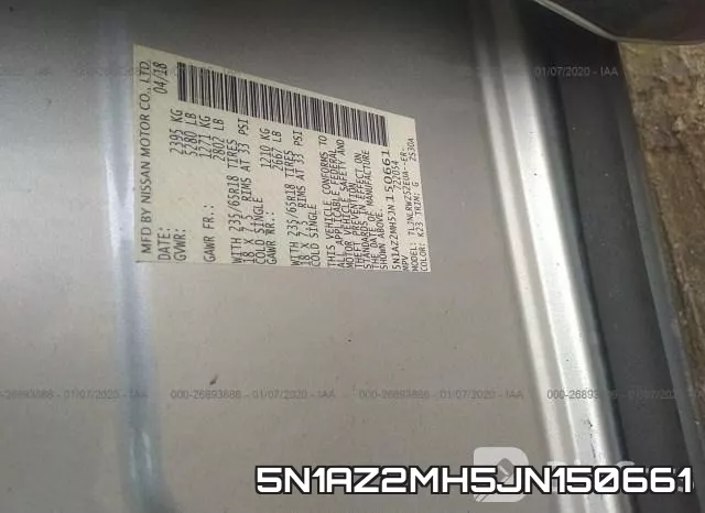5N1AZ2MH5JN150661 фото 9