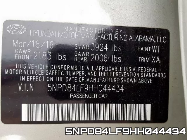 5NPD84LF9HH044434 фото 2