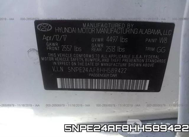 5NPE24AF8HH589422 фото 10