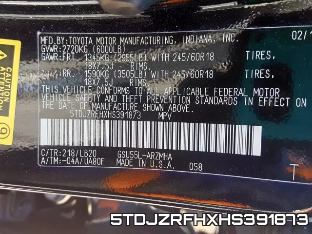 5TDJZRFHXHS391873 фото 2