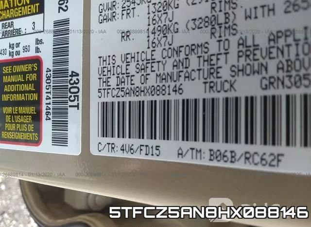 5TFCZ5AN8HX088146 фото 7