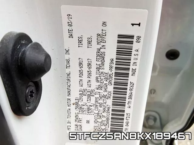 5TFCZ5AN8KX189467 фото 2