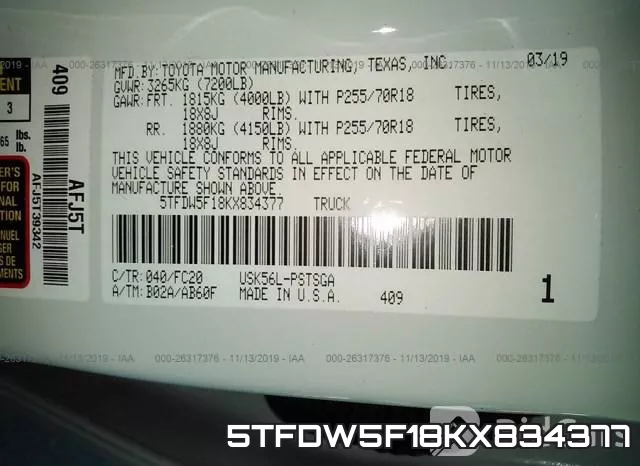 5TFDW5F18KX834377 фото 9