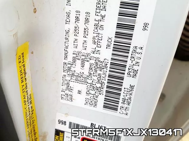 5TFRM5F1XJX130417 фото 2