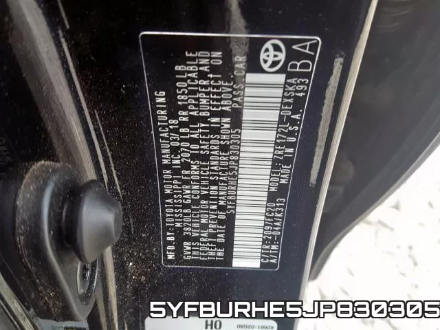 5YFBURHE5JP830305 фото 2