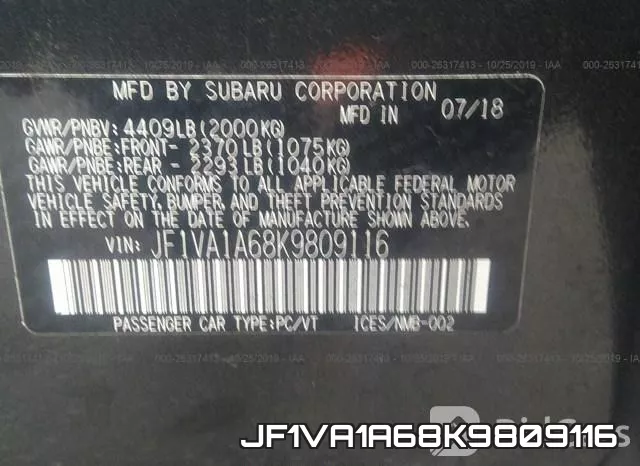 JF1VA1A68K9809116 фото 9
