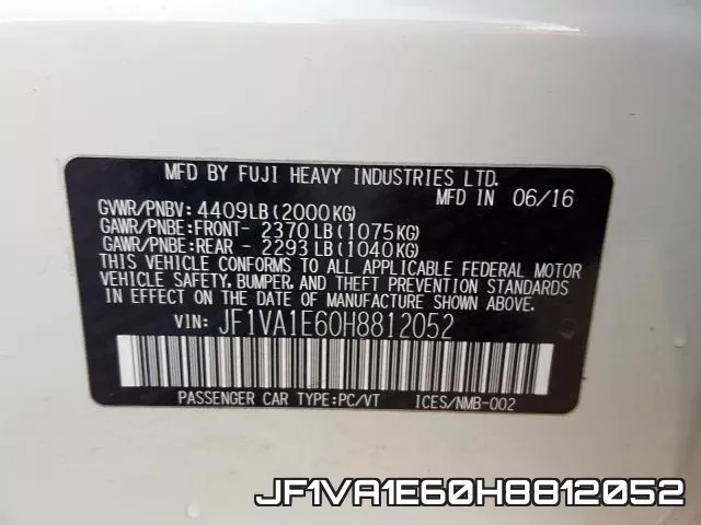JF1VA1E60H8812052 фото 2