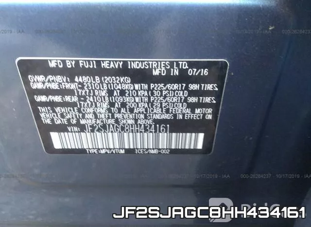 JF2SJAGC8HH434161 фото 7