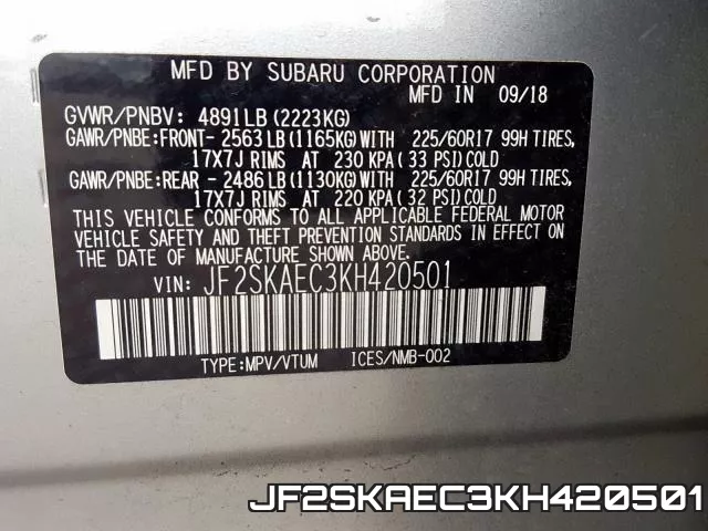 JF2SKAEC3KH420501 фото 2