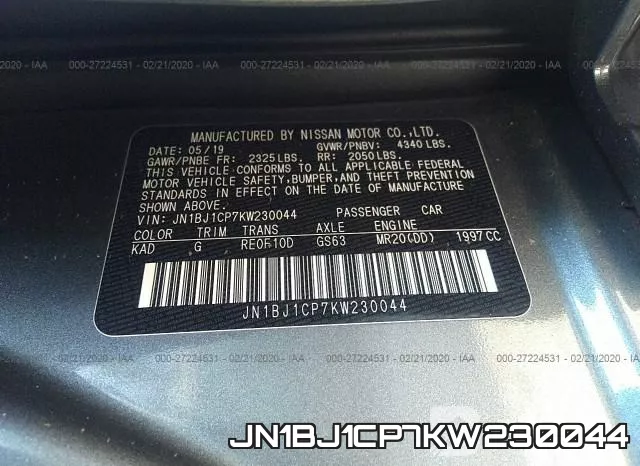 JN1BJ1CP7KW230044 фото 9